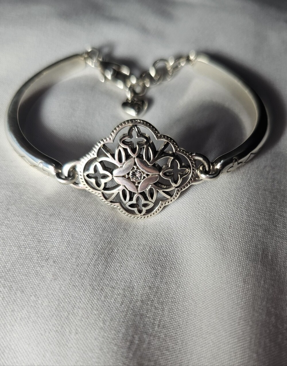 Brighton Filigree Medallion Bracelet With Center Crystal